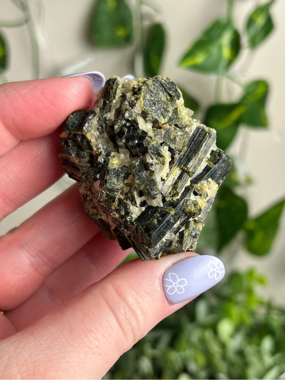 Green Tourmaline in Quartz Specimen